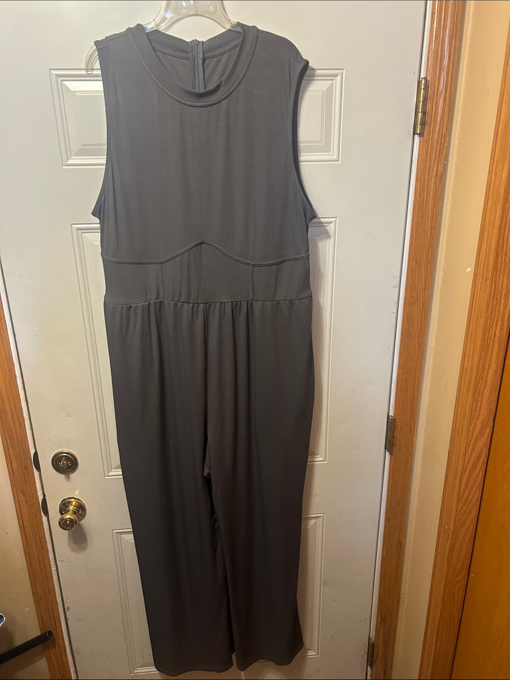 Sleeveless Wide-Leg Jumpsuit in Charcoal Gray 4XL